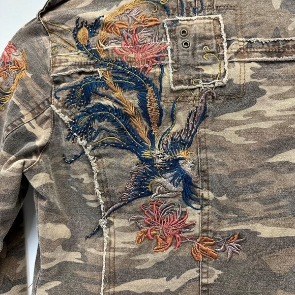 Passport Women's Distressed Embroidered Military Replica Jacket Size Small - Picture 7 of 13